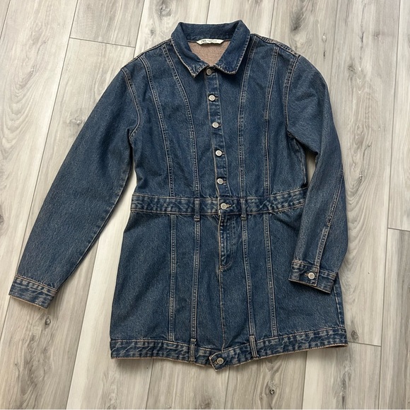 Zara Denim TRF Dress Size XL Blue EUC - Picture 2 of 11